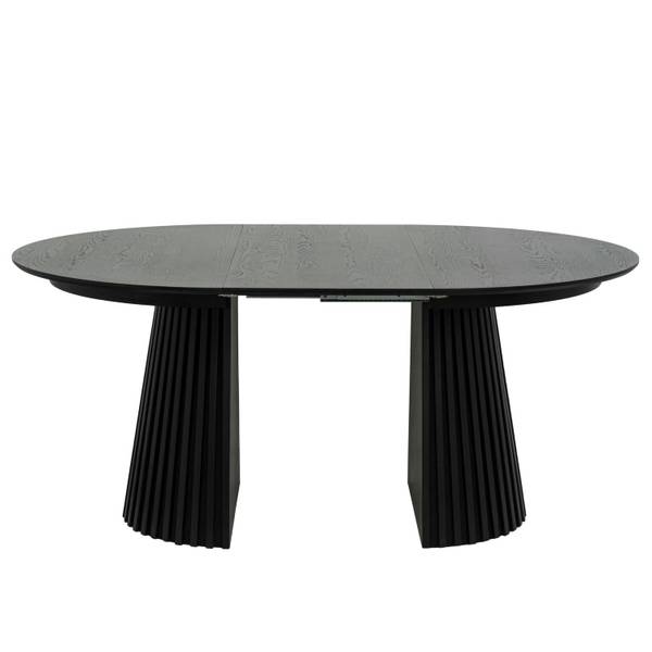Esstisch Svendborg Schwarz - Holzwerkstoff - Metall - Holz teilmassiv - 120 x 75 x 120 cm