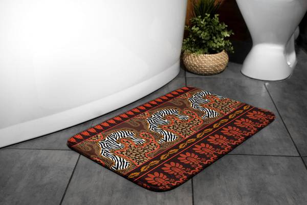 Badteppich Afrika Tiere Abstraktion 75 x 45 x 75 cm