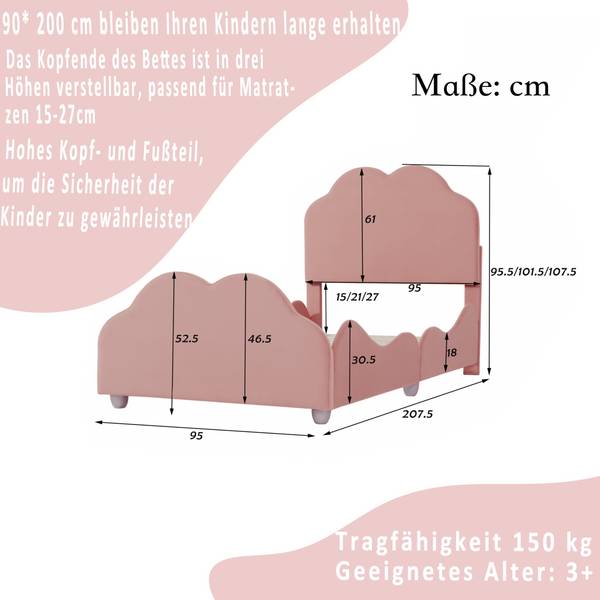 Kinderbett Anna II Rosé