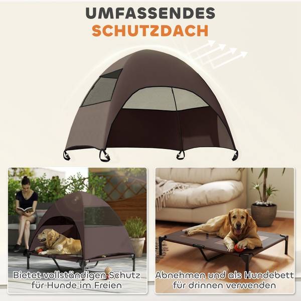 Hundebett CP132 Braun - Textil - 90 x 90 x 91 cm