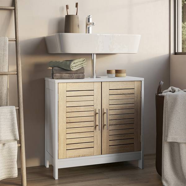Waschbeckenunterschrank Looma 57487 Braun - Weiß - Holzwerkstoff - 60 x 60 x 30 cm