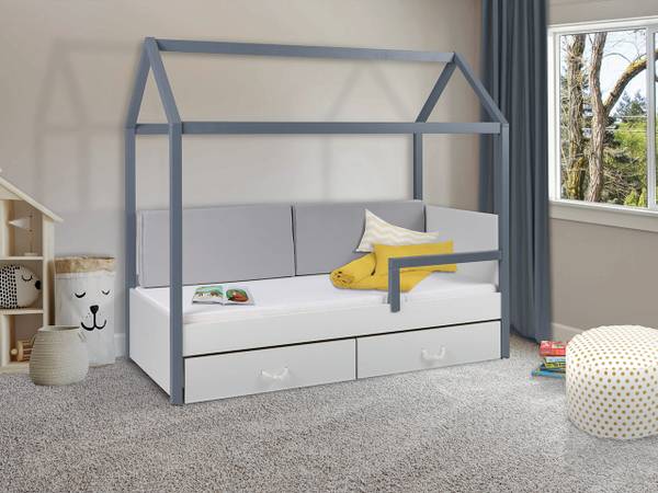 Hausbett Ofelia II Graphit - Weiß - 97 x 210 cm