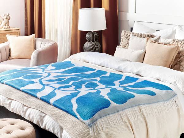 Couverture KIHUN Bleu - Gris - Textile - 130 x 1 x 170 cm