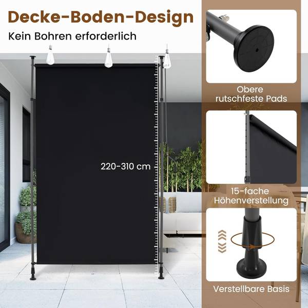 Markise ZB34651 Schwarz - Metall - 150 x 310 x 150 cm
