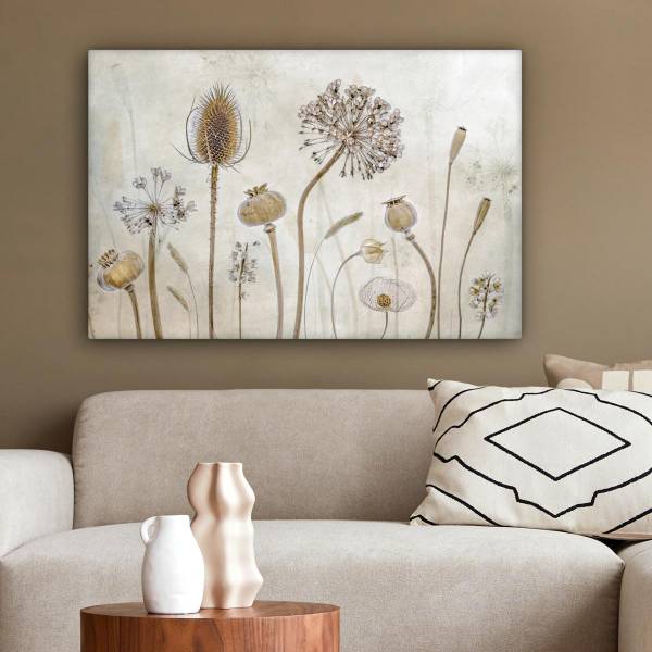 CANVAS SCHILDERIJ Bloemenstilleven 90 x 60 cm