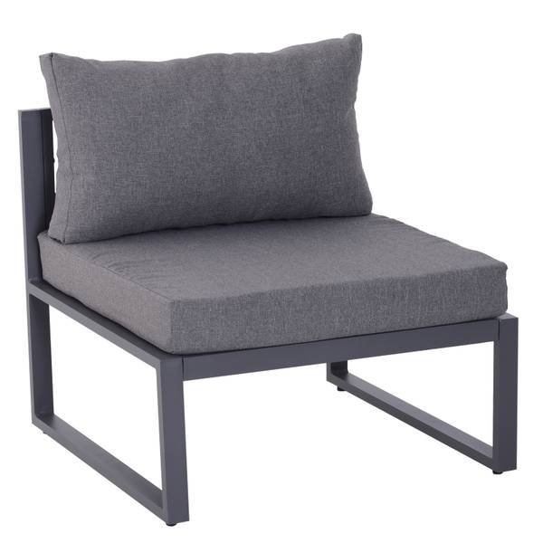 Garten Sessel 6er-Set 860-047 Grau - Microfaser - Polyester - Aluminium - 73 x 63 x 65 cm