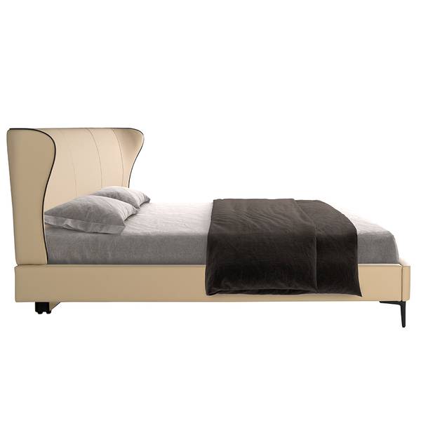 Bett 7175 Beige - Polyester - Kunstleder - Kunstharz - 220 x 110 x 217 cm