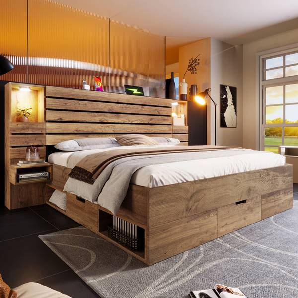 Lit en bois MUDZoom Ⅱ Largeur de la surface de couchage : 180 cm