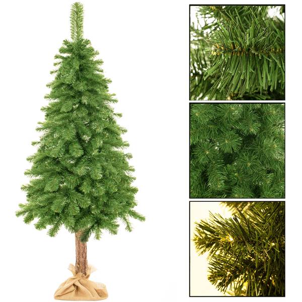 Künstlicher Weihnachtsbaum Naturstamm Grün - Kunststoff - 83 x 220 x 83 cm