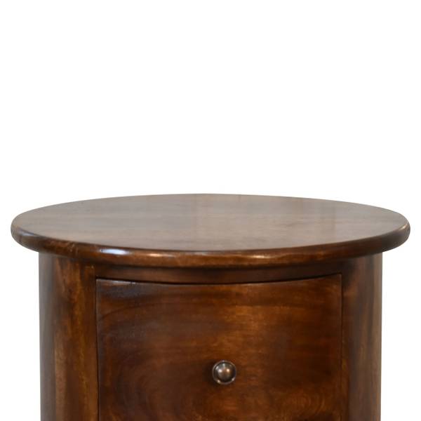 Kommode Trommel Braun - Mango - Messing - 40 x 58 x 40 cm