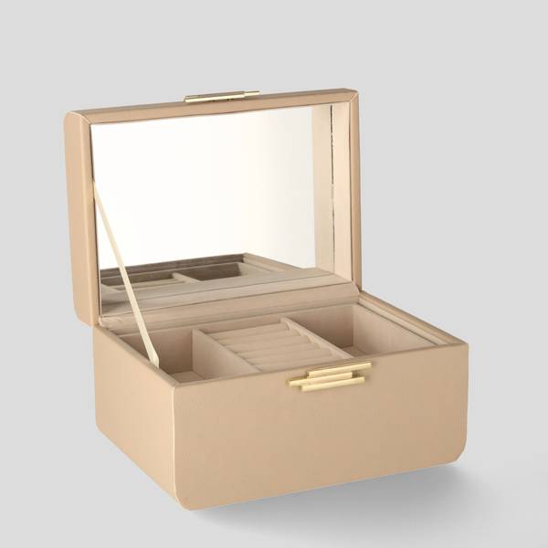 Schmuckkästchen Correna Beige - Kunststoff - 23 x 14 x 16 cm