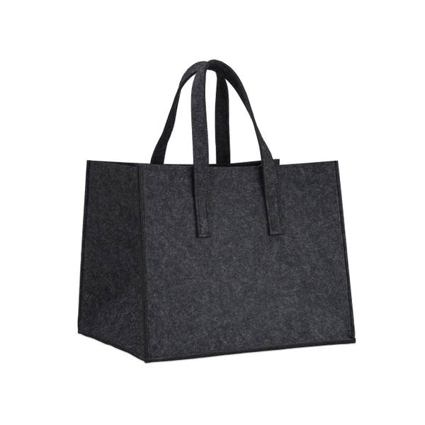9x Sacs à bûches en feutre anthracite Anthracite