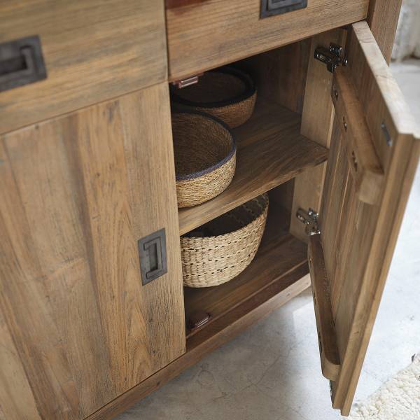 Buffet CARGO Beige - Massivholz - 100 x 90 x 50 cm