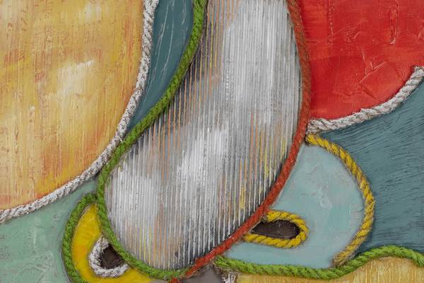 Acrylbild Handgemalt Gesicht Sig Baumwollstoff - 60 x 90 x 3 cm