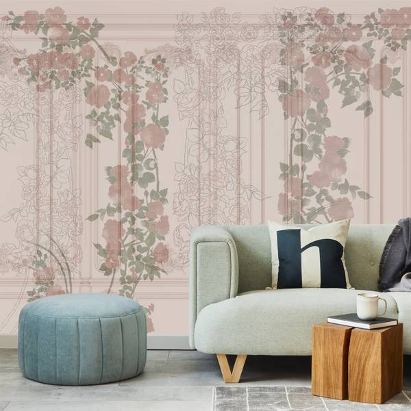 Vlies-Fotobehang BLOEMEN BAROK Bladeren 180 x 120 x 120 cm