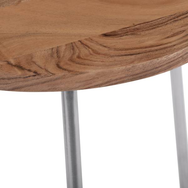 Beistelltisch LIVOA-B 2er-Set Braun - Silber - Samt - Mango - Stahl - Polycarbonat - 43 x 52 x 43 cm