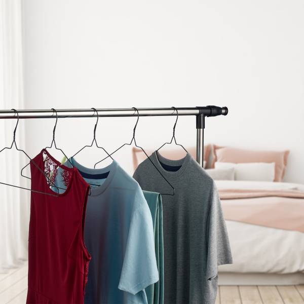 Schwarze Drahtbügel 48er Set Schwarz - Eisen - 41 x 21 x 1 cm