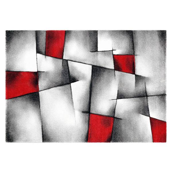 Tapis géométrique et asymétrique Rouge - Textile - 80 x 2 x 150 cm