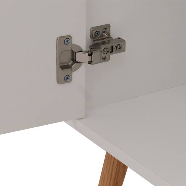 Sideboard N89 Weiß - Holzwerkstoff - Holz teilmassiv - 150 x 88 x 40 cm