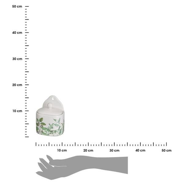 Vorratsdose HH-804771 Grün - Weiß - Keramik - 12 x 15 x 9 cm