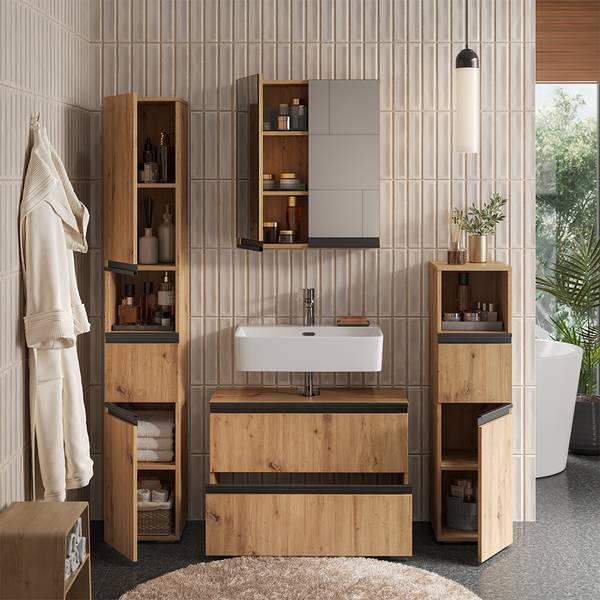 Badmöbel-Set Torren 59600 Braun - Holzwerkstoff - 80 x 58 x 35 cm