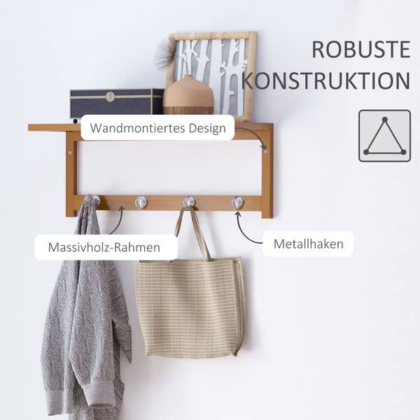 Wandgarderobe 831-198 Braun - Bambus - 16 x 18 x 50 cm