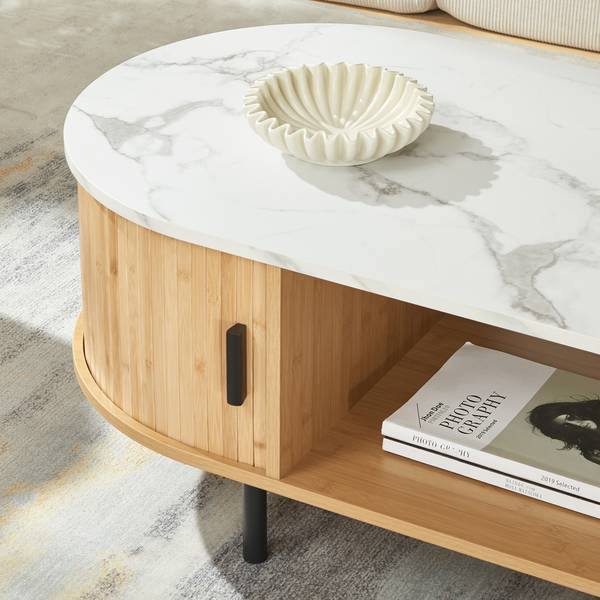 Couchtisch Tvedestrand Beige - Marmor Weiß Dekor
