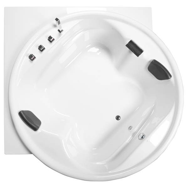 Badewanne XXL Gomera Ecke Weiß - Polyacryl - 186 x 64 x 186 cm
