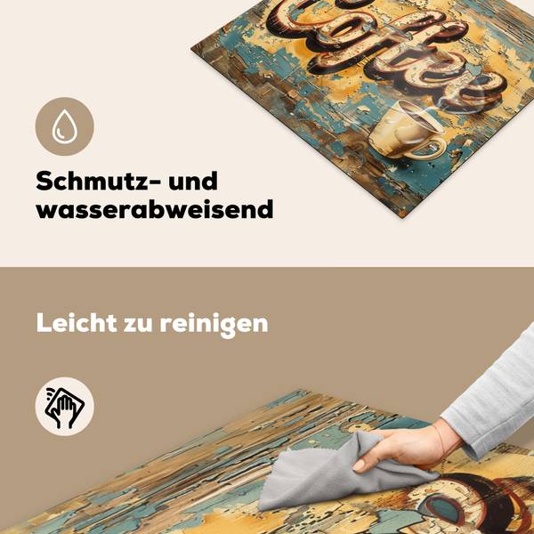 HERDABDECKPLATTE Kaffee Vinyl - 58 x 51 x 1 cm