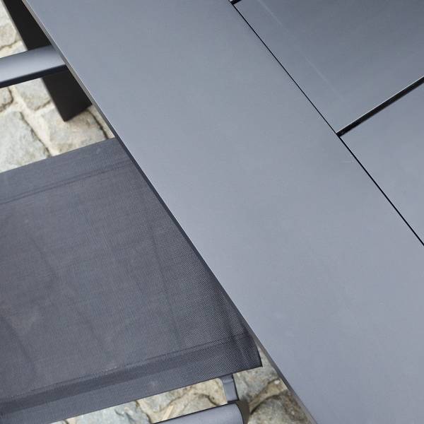 Gartentisch Schwarz - Metall - 100 x 76 x 280 cm