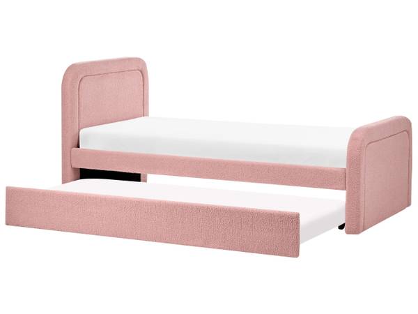 Bett RAYSSAC 3-tlg Pink - Naturfaser - 100 x 96 x 218 cm