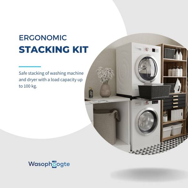 Zwischenbaurahmen Waschmaschine Connect Schwarz - Metall - 60 x 8 x 54 cm