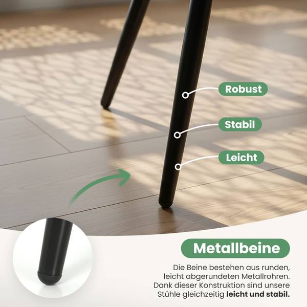 ESSZIMMERSTUHL VELTO 6er-Set Schwarz - Grau