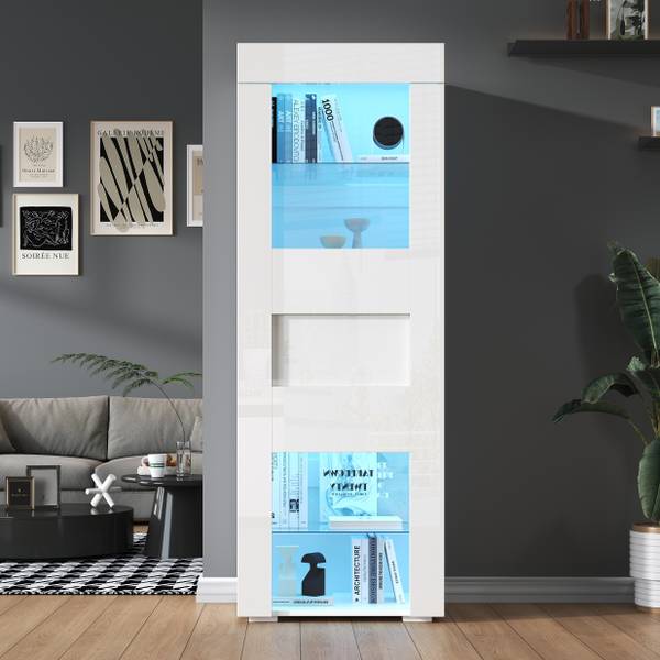 Vitrine Daphnis Ⅲ Weiß - Holzwerkstoff - Glas - 60 x 40 x 40 cm