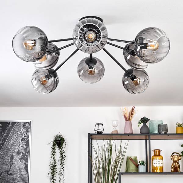 Deckenleuchte Cesaro Grau - Metall - 100 x 29 x 100 cm