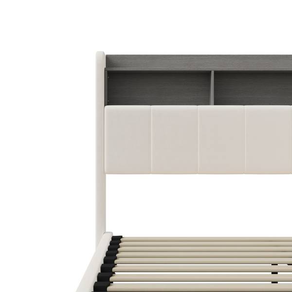 Boxspringbett Polsterbett HOAO Weiß - Metall - Massivholz - 168 x 120 x 211 cm