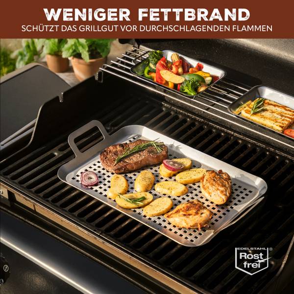 Grillplatte 14026 Silber - Metall - 43 x 5 x 25 cm