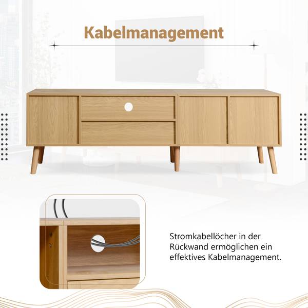 TV-Möbel Bravvans Braun - Holzwerkstoff - 40 x 54 x 180 cm