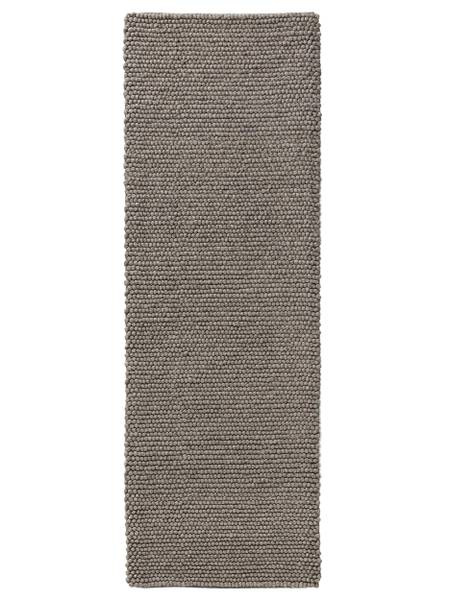 Handgewebter Wollteppich Läufer Beads Grau - 70 x 200 cm