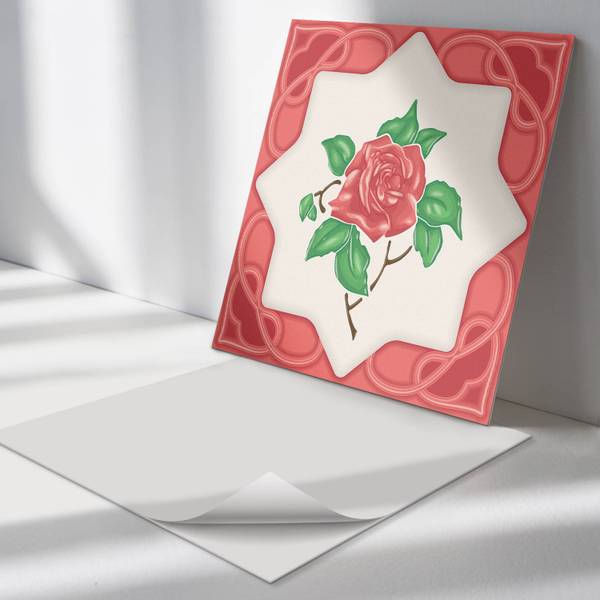 Fliesen Rahmen Blume 4er Set 50 x 50 cm