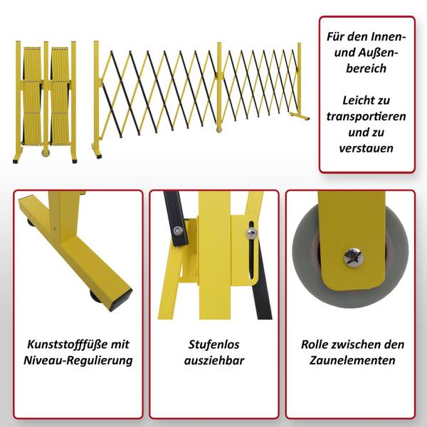 Barrière B34 Noir - Jaune - Aluminium - 400 x 103 x 31 cm