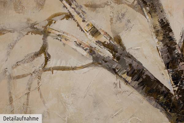 Acrylbild Handgemalt Wald & Bäume Nuh Weiß - Baumwollstoff - 120 x 60 x 4 cm