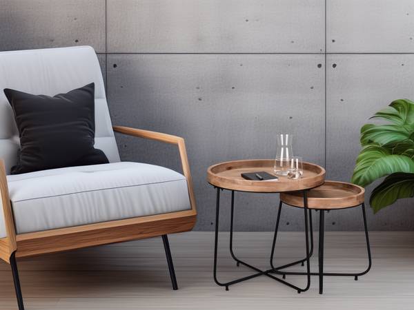 Couchtisch Dair 2er Set Schwarz - Braun - Holzwerkstoff - Metall - 66 x 58 x 52 cm