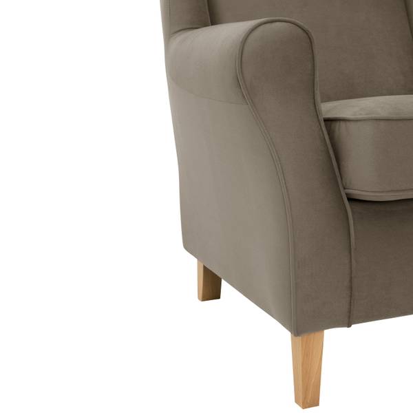Lorris Ohrenbackensessel, hellbraun Braun - Polyester - 77 x 103 x 86 cm