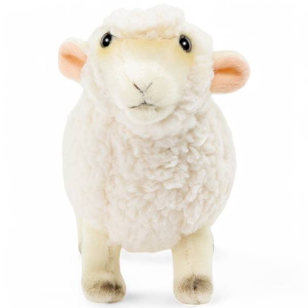 Kuscheltier Schaf Lamm Weiß - Kunstfell - 8 x 15 x 21 cm