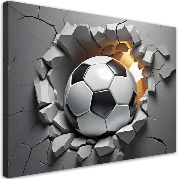Wandbild fußball 3d 90 x 60 cm