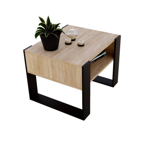 Couchtisch KARO 65 Schwarz - Braun - Holzwerkstoff - 65 x 45 x 54 cm