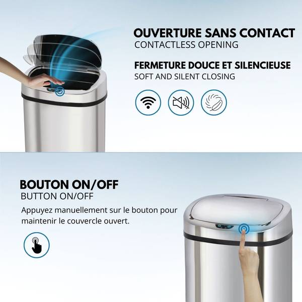 Automatischer Küchenmülleimer MAJESTIC Silber - Metall - 29 x 65 x 41 cm