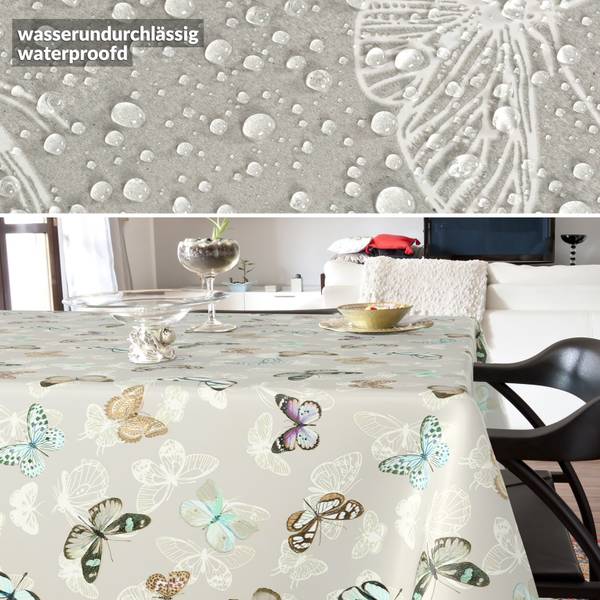 Tischdecke Print Schmetterling mit SAUM Tiefe: 220 cm