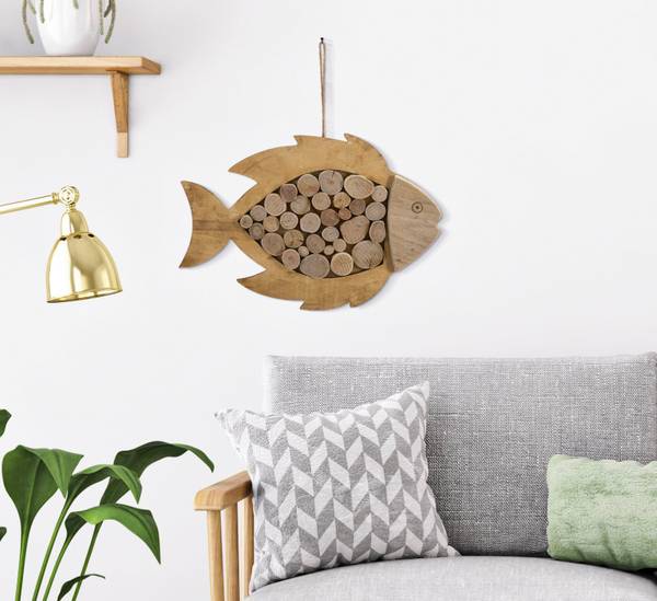 Wanddekoration Nature Braun - Massivholz - 2 x 29 x 43 cm